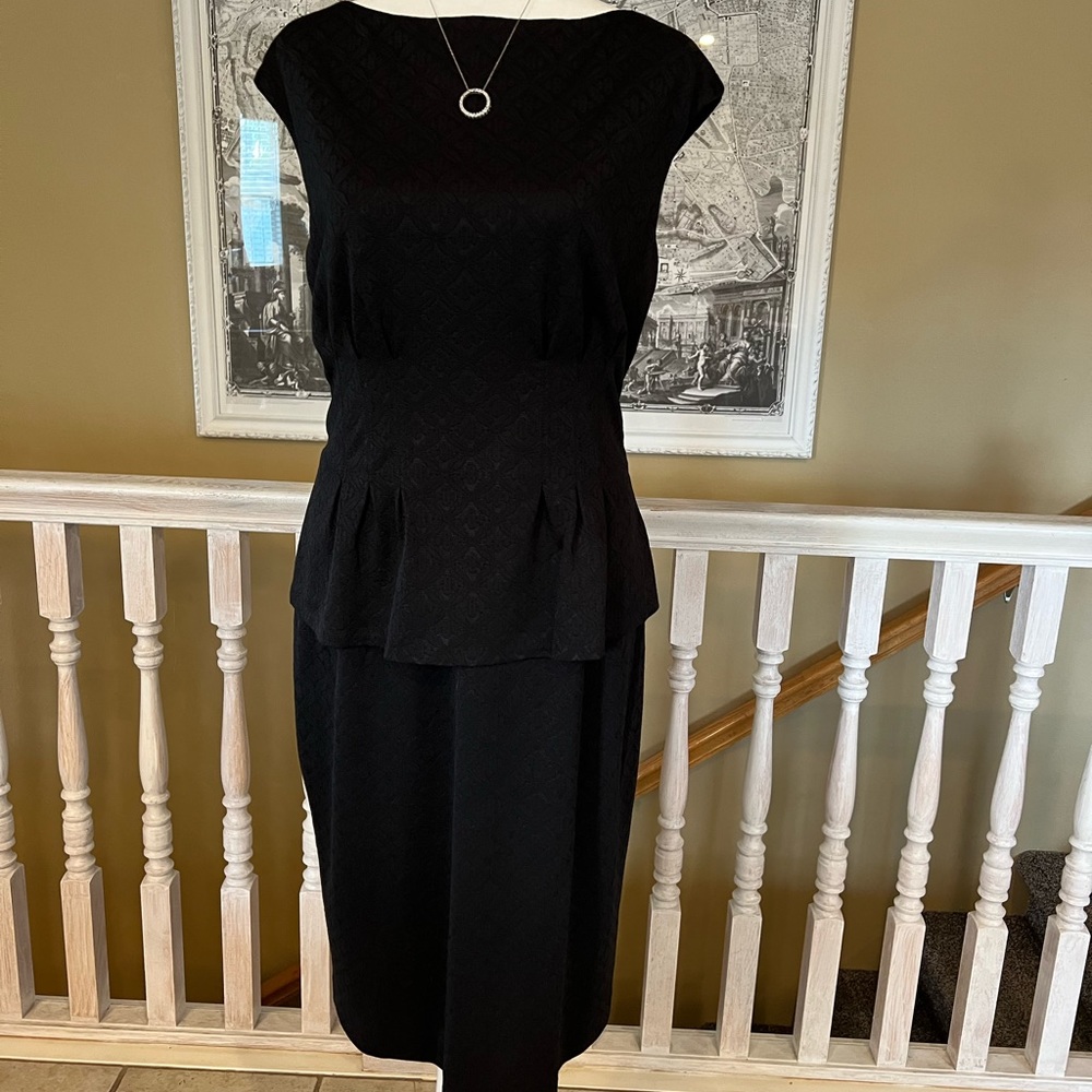 American Living Black Dress - Size 12. Peplum at Waist